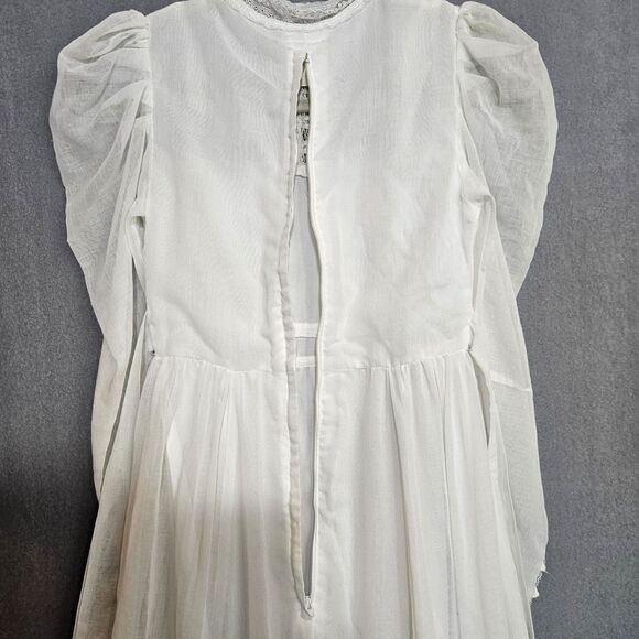 Vintage 70s Gunne Sax White Lace Tiered Wedding Dress Prairie Romantic Bride - Picture 15 of 16